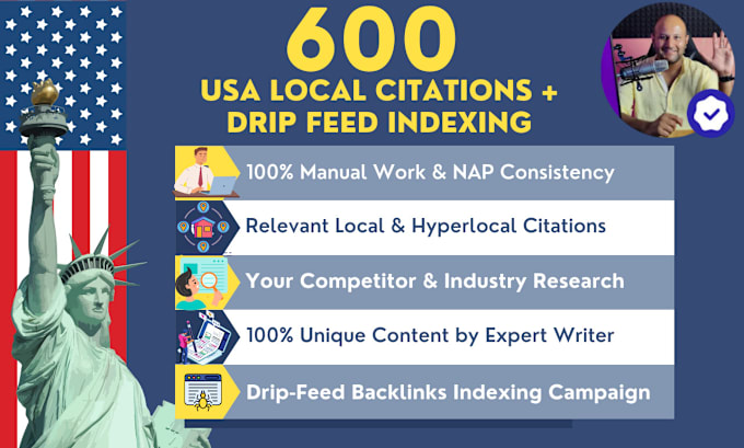 Gig Preview - Our agency will do 600 USA local citations with indexing manually for gmb ranking