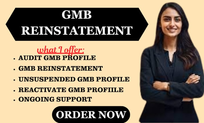 Gig Preview - Fix suspended gmb, gmb reinstatement, gmb recovery listing service for you