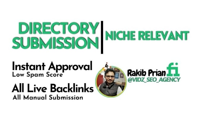 Gig Preview - Do instant approval niche directory submissions backlinks