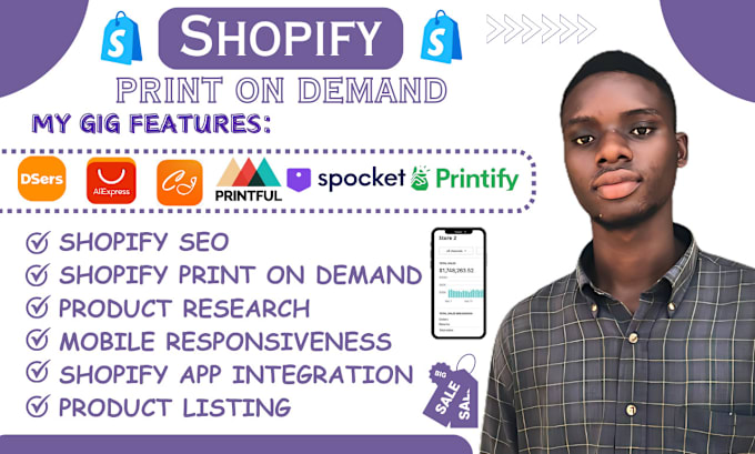 Gig Preview - Create shopify print on demand and product design