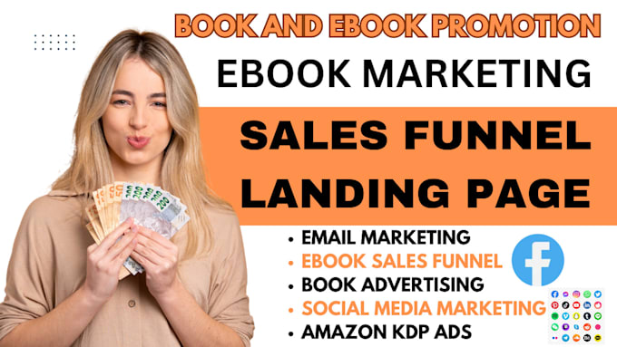 Gig Preview - Do book, ebook marketing, landing page ubc with email marketing and sales funnel