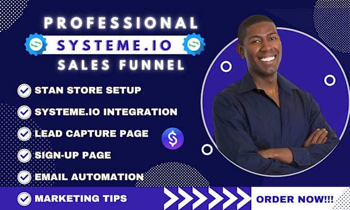 Gig Preview - Create systeme io sales funnel, setup stan store, stan store email marketing