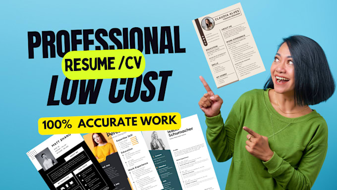 Gig Preview - Make one professional resume and CV in pdf or word