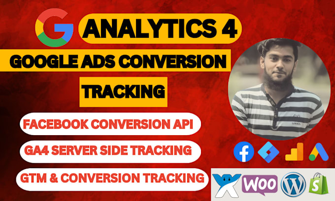 Gig Preview - Setup google analytics 4,ga4 ecommerce tracking and conversion API