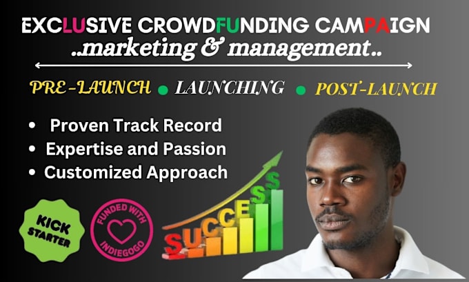 Gig Preview - Promote crowdfunding campaign pre launch to post launch, gain 7 figure donation