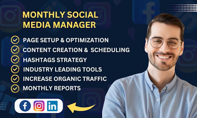 Gig Preview - Be your monthly social media manager and content creator