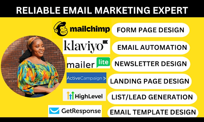 Gig Preview - Do mailchimp email marketing, getresponse landing page, mailerlite, convertkit