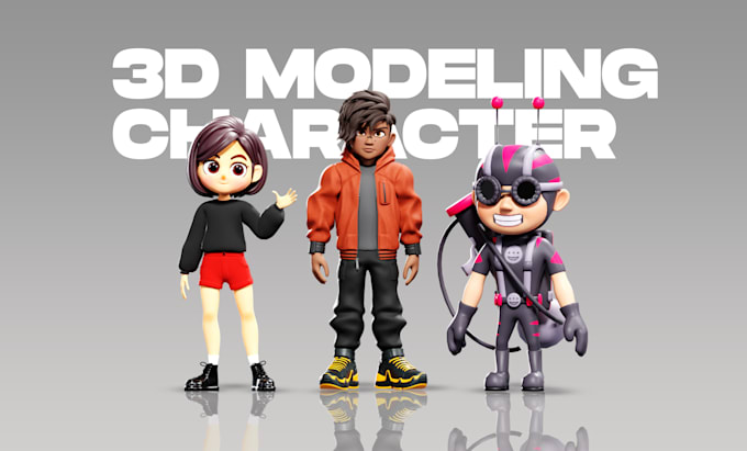 Gig Preview - Design 3d modeling character with cartoon style for 3d game, toys and animation