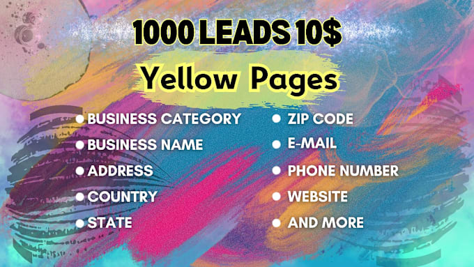 Gig Preview - Give you 50k b2b lead from yellow pages