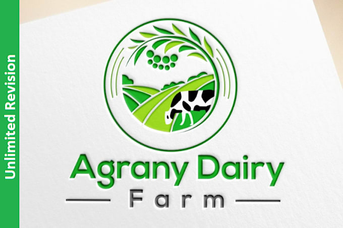 Gig Preview - Make a fantastic dairy farm logo with mockup