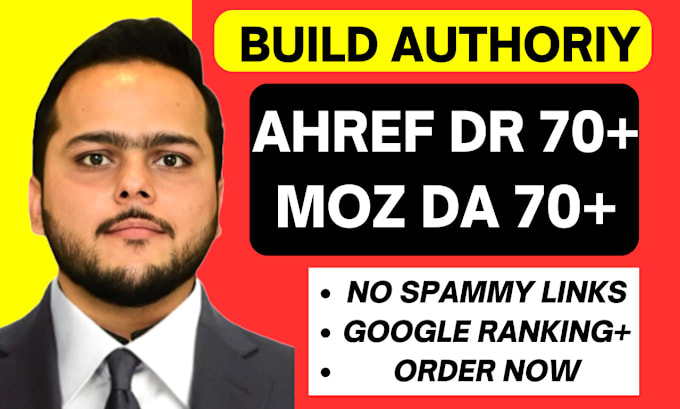 Gig Preview - Increase DR da 70 ahref domain rating moz domain authority