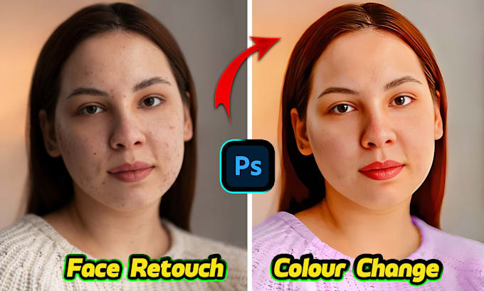 Gig Preview - Do face retouching, fix blurry photos, dress color change