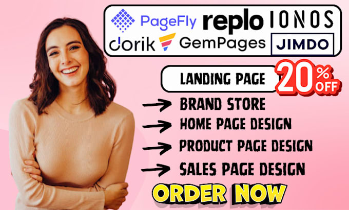 Bestseller - pagefly replo page builder dorik website jimdo website ionos landing page design