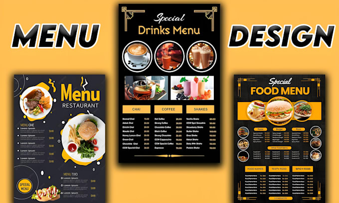 Gig Preview - Make editable restaurant menu, spa price list, digital menus design