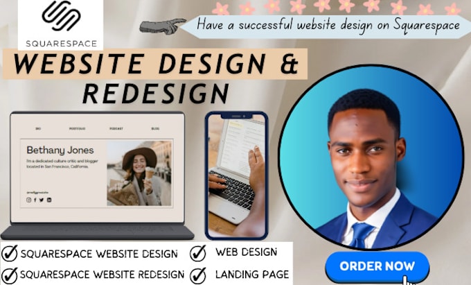 Gig Preview - Create a professional and branded squarespace website, redesign squarespace site