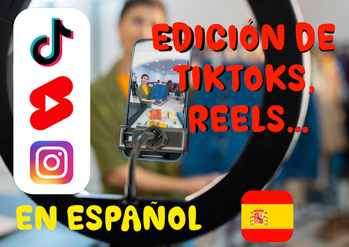 Gig Preview - Edit your videos for tiktok or reels in spanish