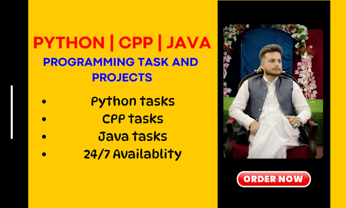 Gig Preview - Do your python , cpp and java programming tasks and projects