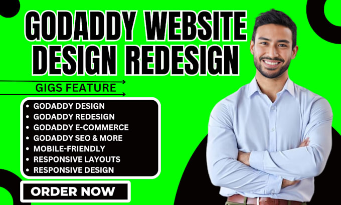 Gig Preview - Develop godaddy website redesign godaddy website design godaddy ecommerce store