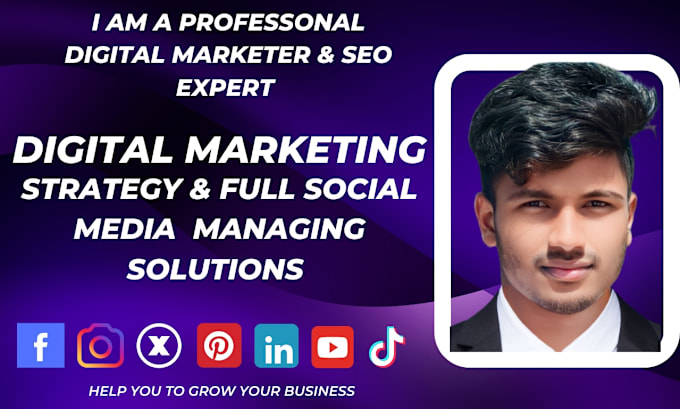 Gig Preview - Be digital marketing and social media marketing manager