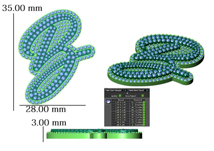 Gig Preview - Create a modern 3d cad jewelry design and render it