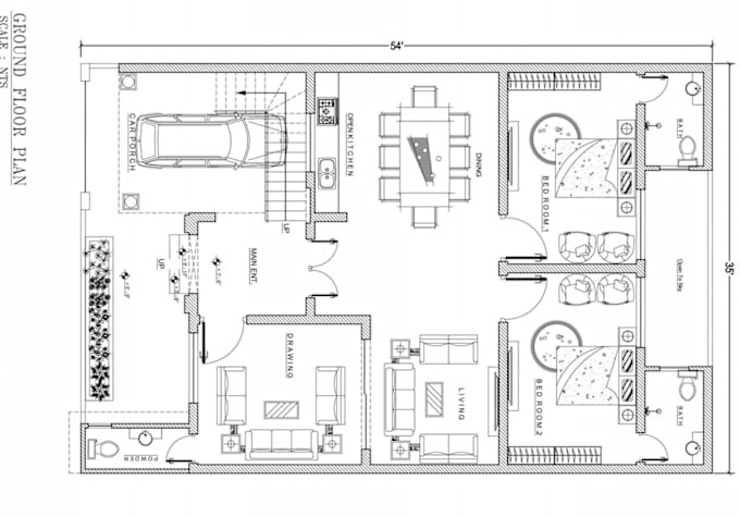 Gig Preview - House map, floor plan and architecture layout in autocad and photoshop