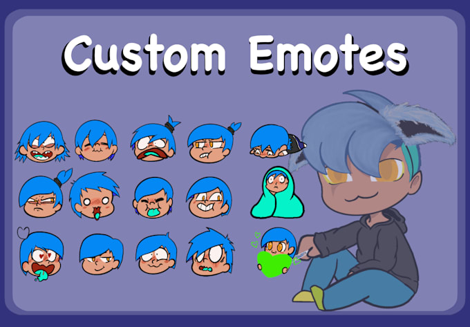 Gig Preview - Create emote, badges and animate for twitch, discord and youtube