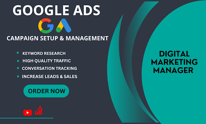 Gig Preview - Setup and manage your google ads adwords PPC campaign