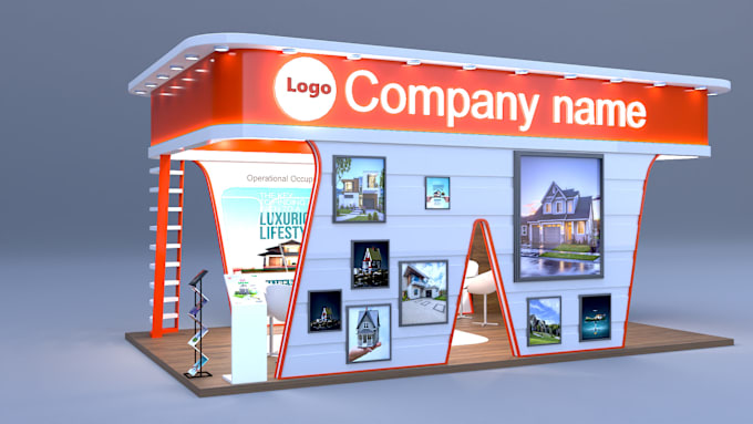 Gig Preview - Design your 3d exhibition booth, stall, kiosk, stand, interior, exterior