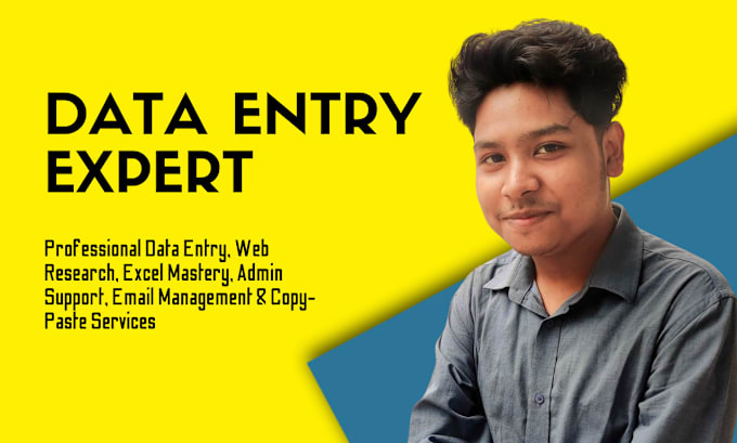 Gig Preview - Do data entry web research excel admin support and copy paste service