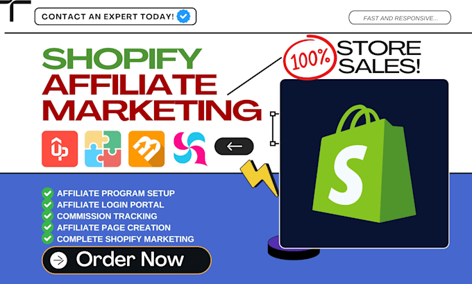 Gig Preview - Setup shopify affiliate marketing program uppromote refferal candy goaffpro apps