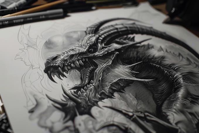 Gig Preview - Draw detailed  dark art illustration with my style