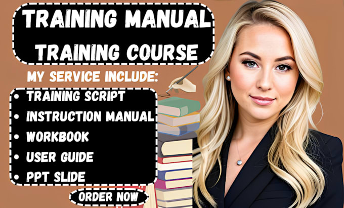 Gig Preview - Create training manual training script online course content instruction manual