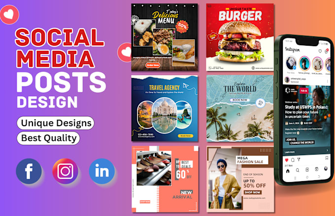 Gig Preview - Create social media post instagram post facebook post ads