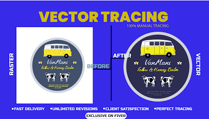 Gig Preview - Vector tracing low resolution to high resoulution sharpen image to vector file