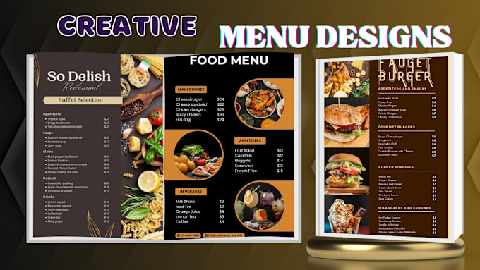 Gig Preview - Professional and modern restaurant food menu design