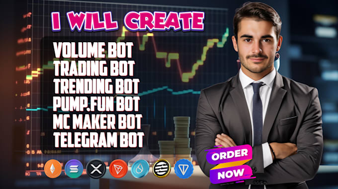 Gig Preview - Do trading volume bot, pump fun bot, bundle bot telegram bot on xrpl, evm solana