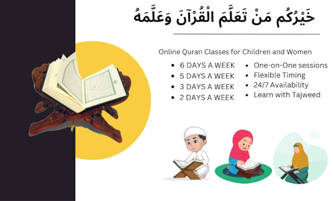 Gig Preview - Be your online quran tutor teaching quran with tajweed