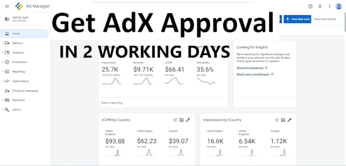 Gig Preview - Do google adsense adx ma account approval, adx approval