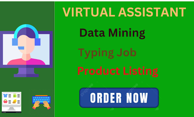 Gig Preview - Be your virtual assistant for data typing, product listing