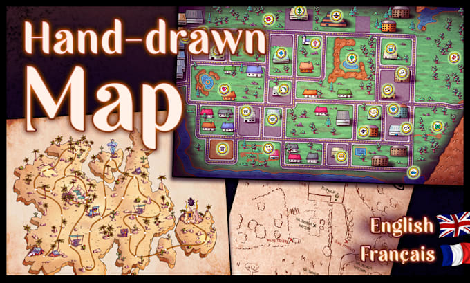 Gig Preview - Draw a unique map for your game or book