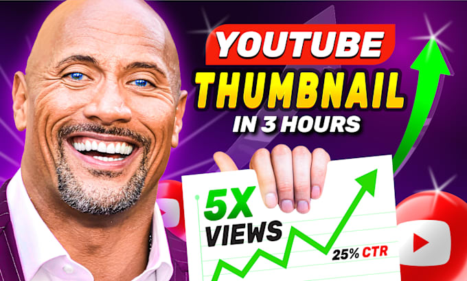 Gig Preview - Create view boosting youtube thumbnail in 3 hours