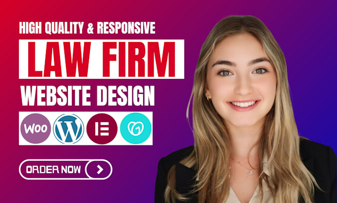 Gig Preview - Wordpress website design wordpress redesign wordpress law firm notary lawyer