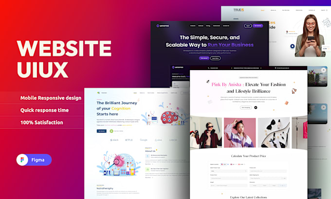 Gig Preview - Do figma responsive website,figma landing page, website ui ux, website mockups