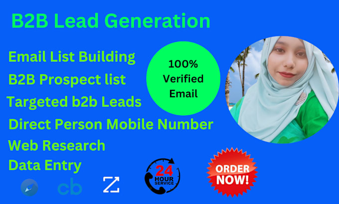 Gig Preview - Do email list building b2b prospect list lead generation