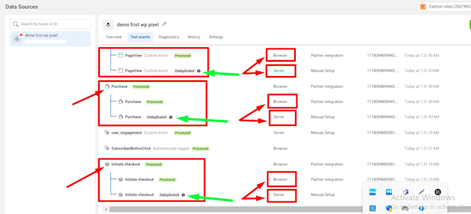 Gig Preview - Fix or setup meta pixel shopify conversion API ga4 server side tracking by GTM