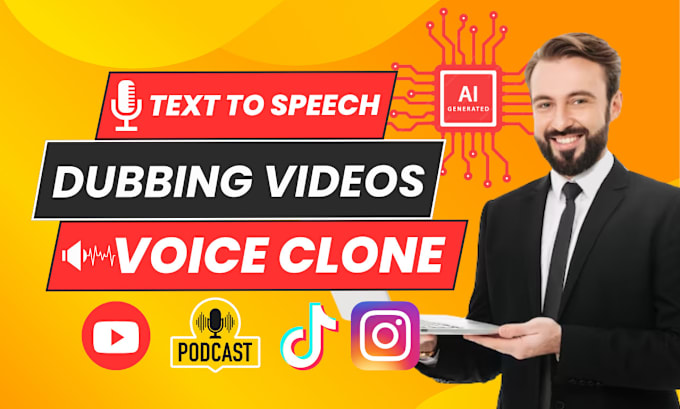 Gig Preview - Create natural clone voice and dubbing your videos with ai