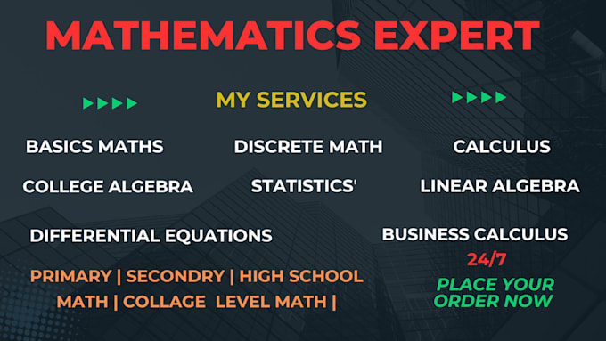 Gig Preview - Assist you discrete maths calculus linear algebra differential equations