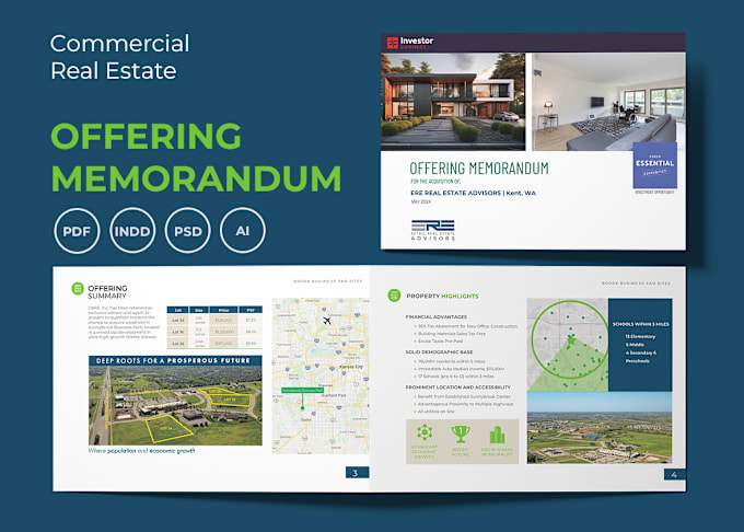 Bestseller - design modern commercial real estate offering memorandum