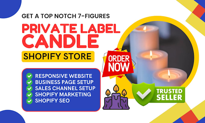 Gig Preview - Design scented handmade soap candle label oils diffusers candle shopify website