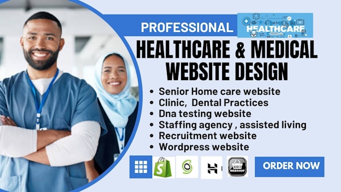 Gig Preview - Healthcare medical, clinic, dental, recruitment home care staffing website